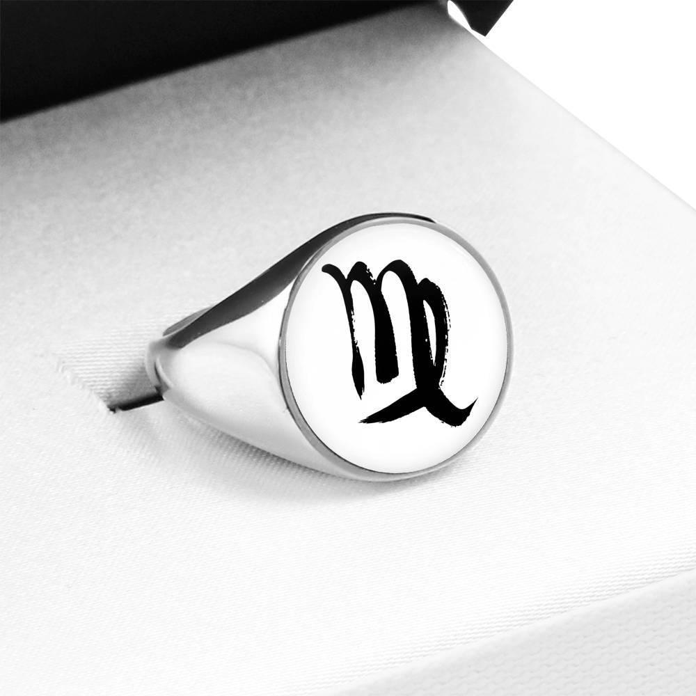 Virgo Zodiac Stainless Steel or 18k Gold Ring - ZodiacFanatic