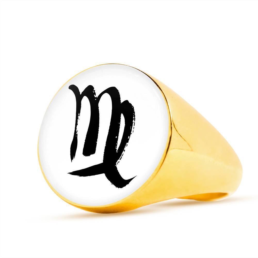 Virgo Zodiac Stainless Steel or 18k Gold Ring - ZodiacFanatic